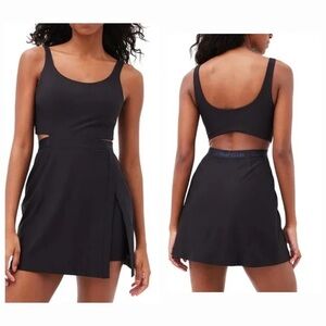 Outdoor Voices Black Cutout Back Court/Pickleball Dress With Shorts